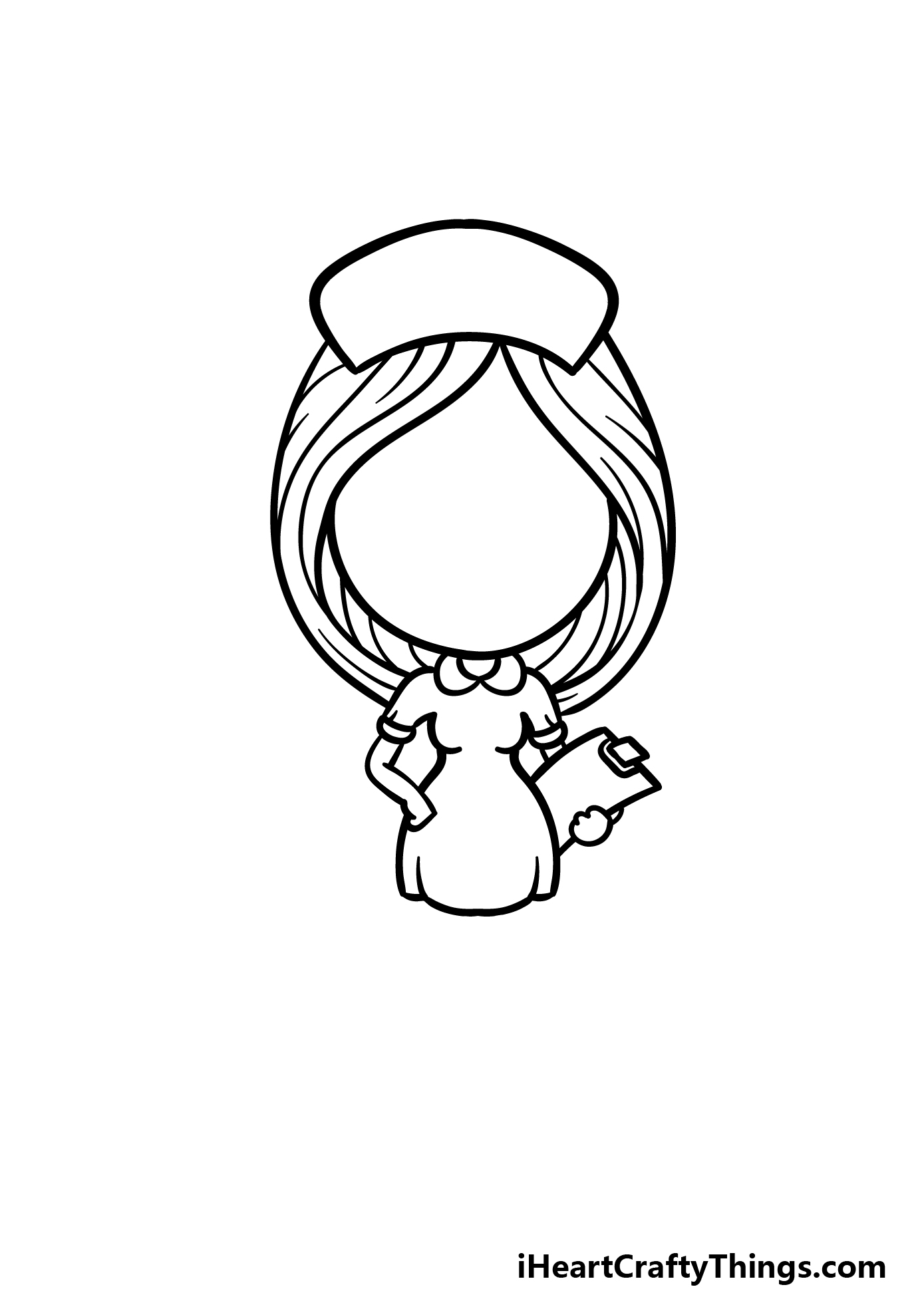 how to draw a cartoon nurse step 4