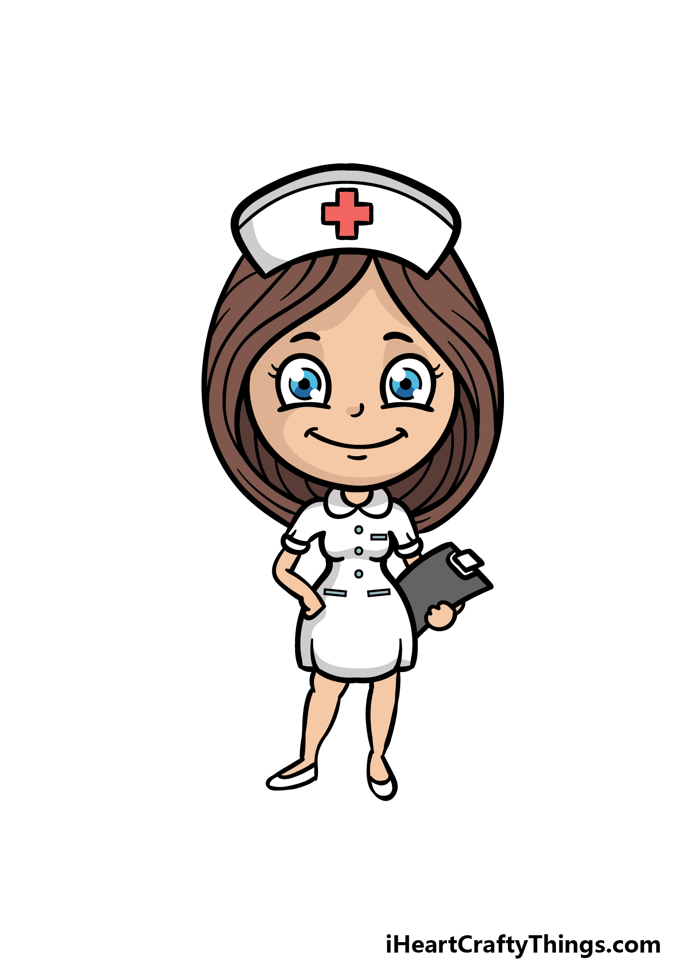 how to draw a cartoon nurse step 8