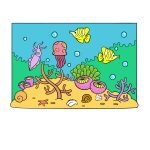 how to draw a cartoon ocean image