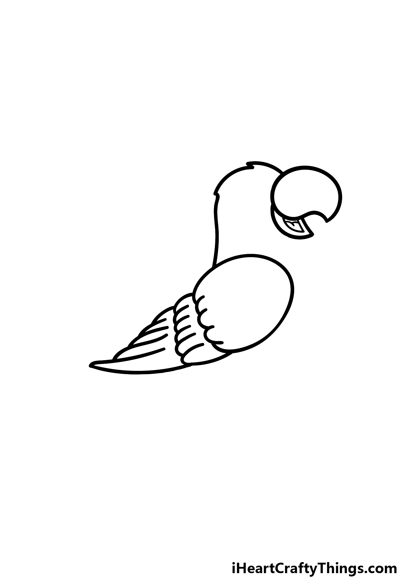 how to draw a cartoon parrot step 2