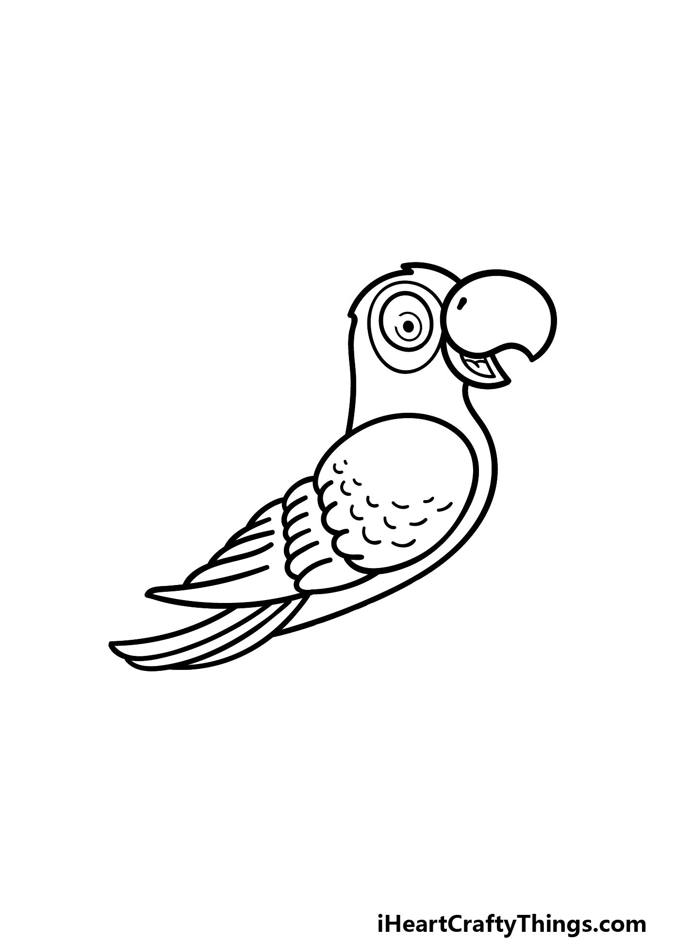 how to draw a cartoon parrot step 4
