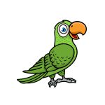 how to draw a cartoon parrot image