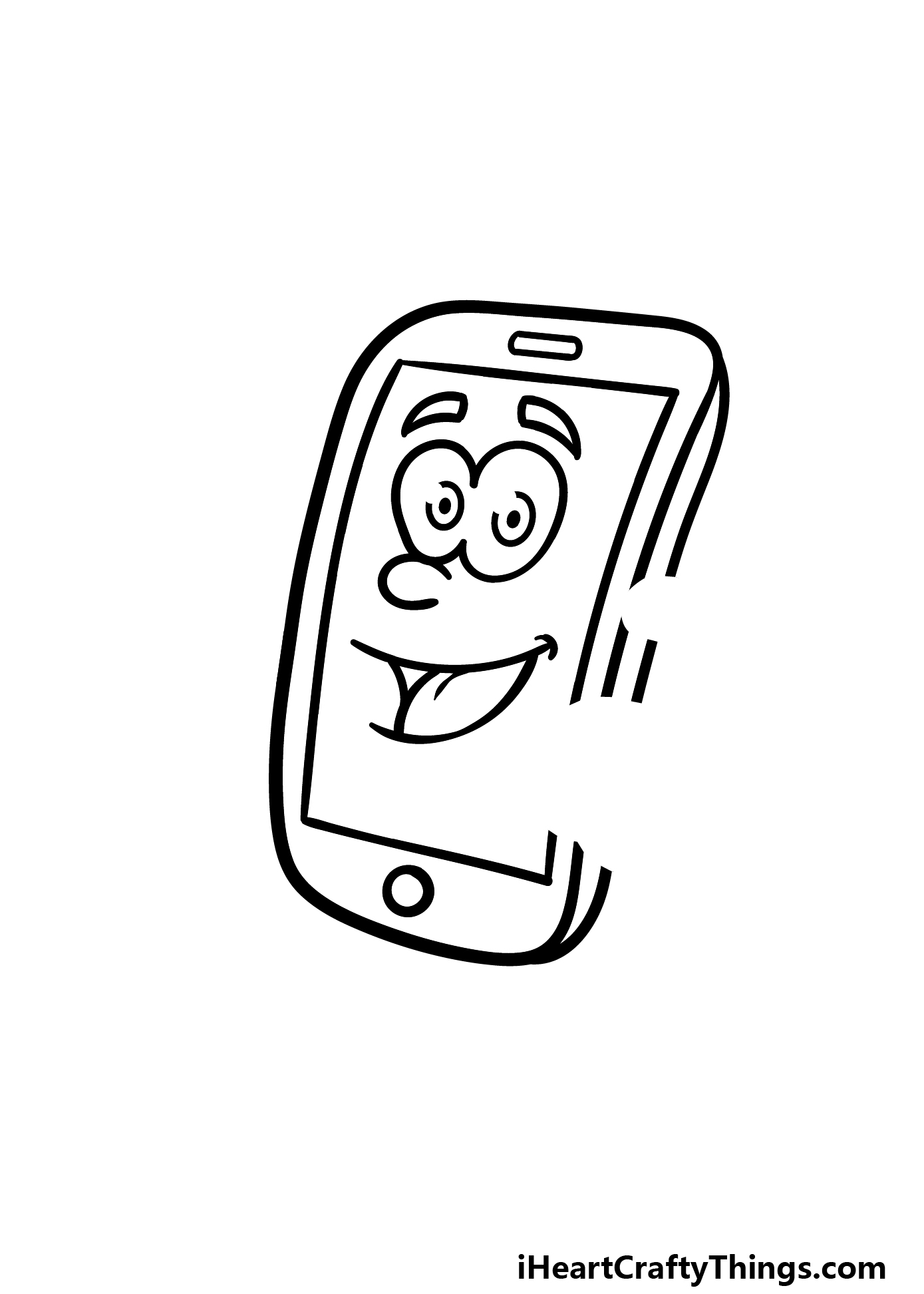 how to draw a cartoon phone step 4