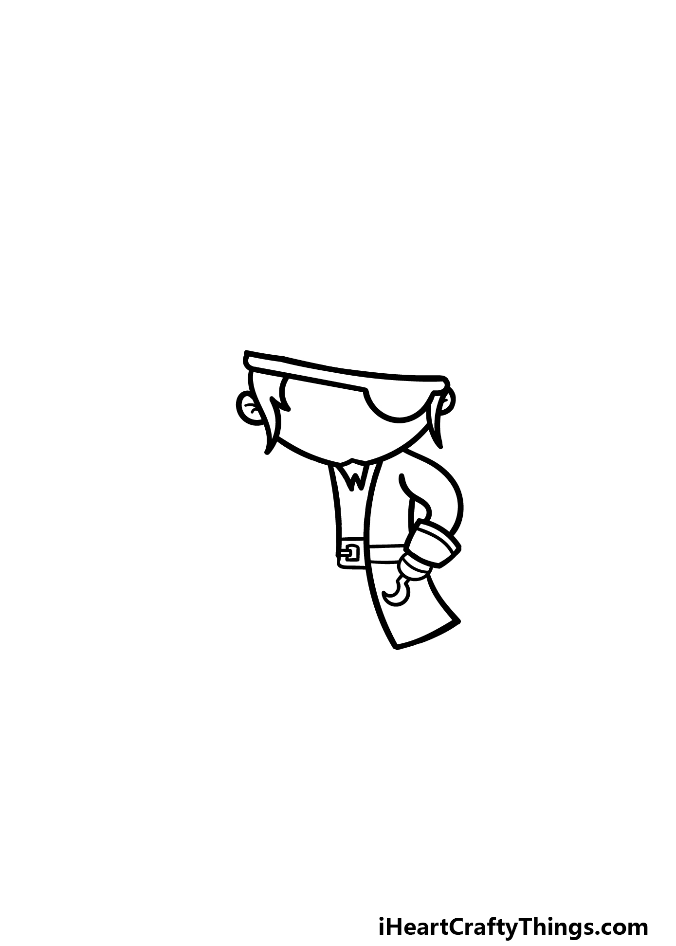 how to draw a cartoon pirate step 2