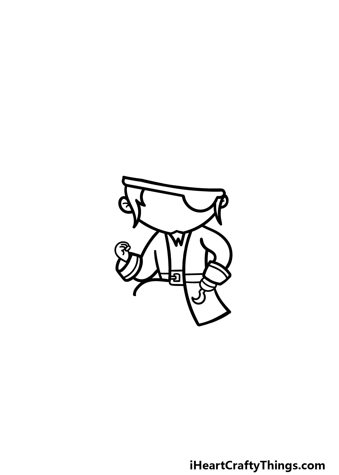 how to draw a cartoon pirate step 3