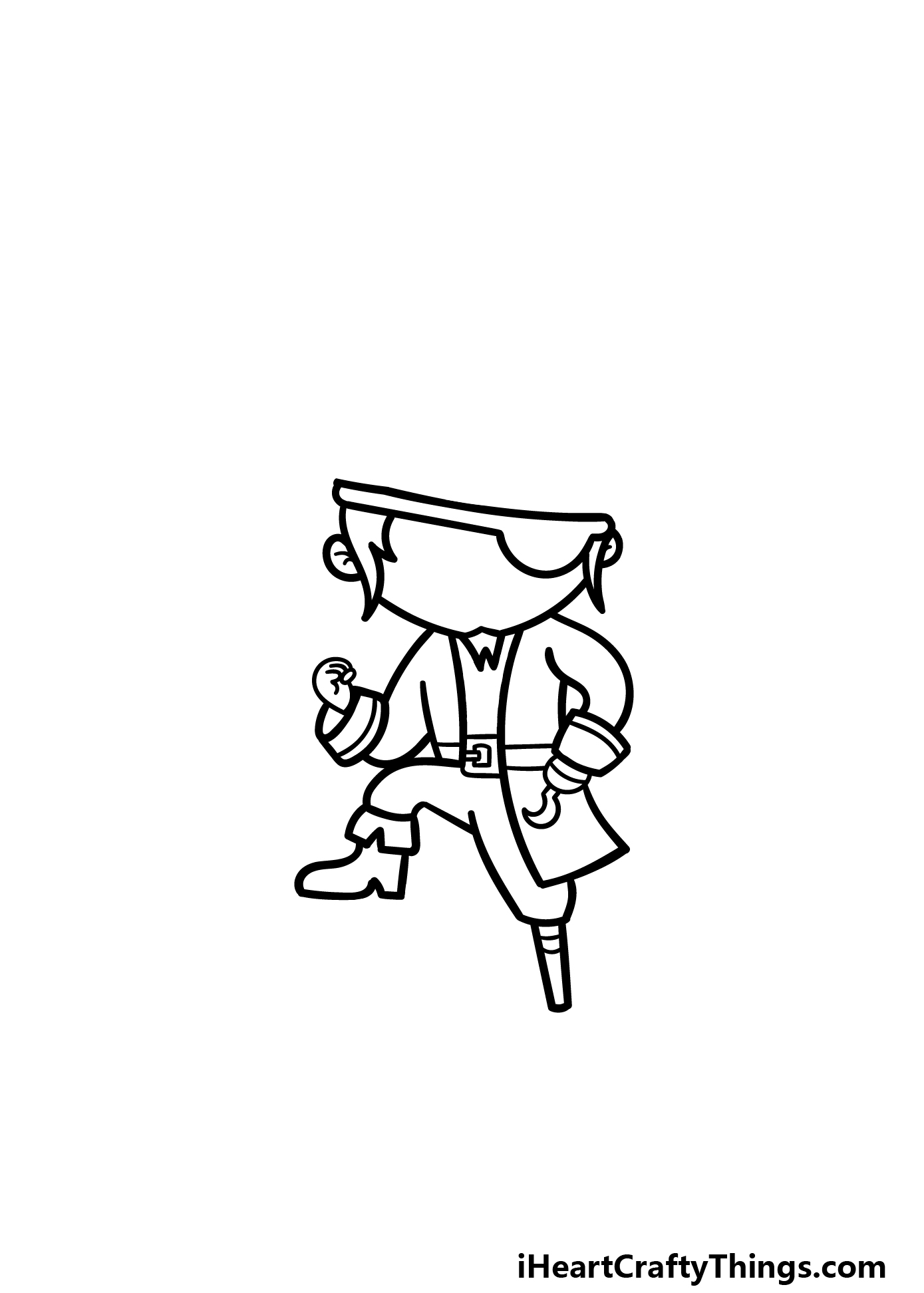 how to draw a cartoon pirate step 4
