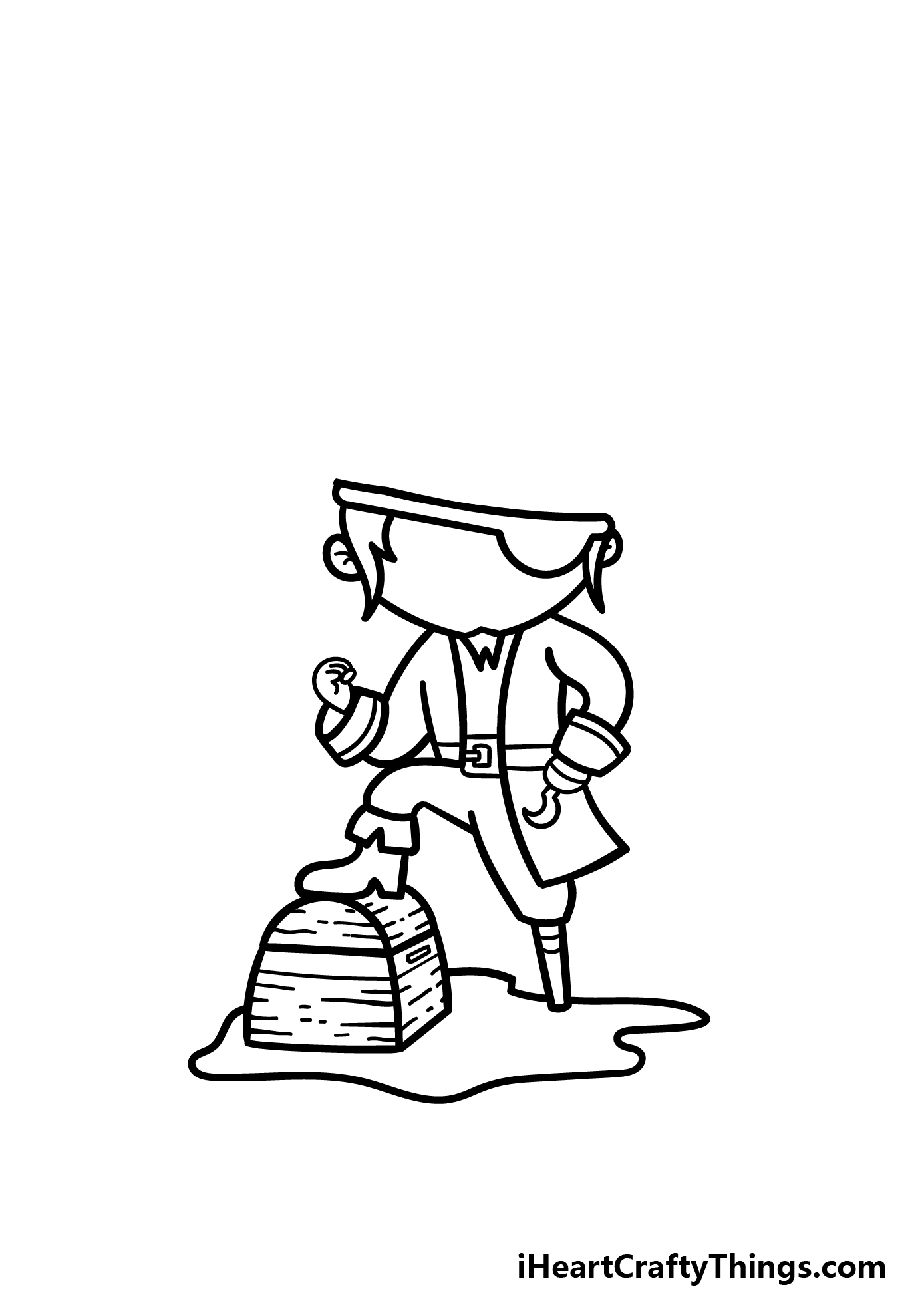 how to draw a cartoon pirate step 5