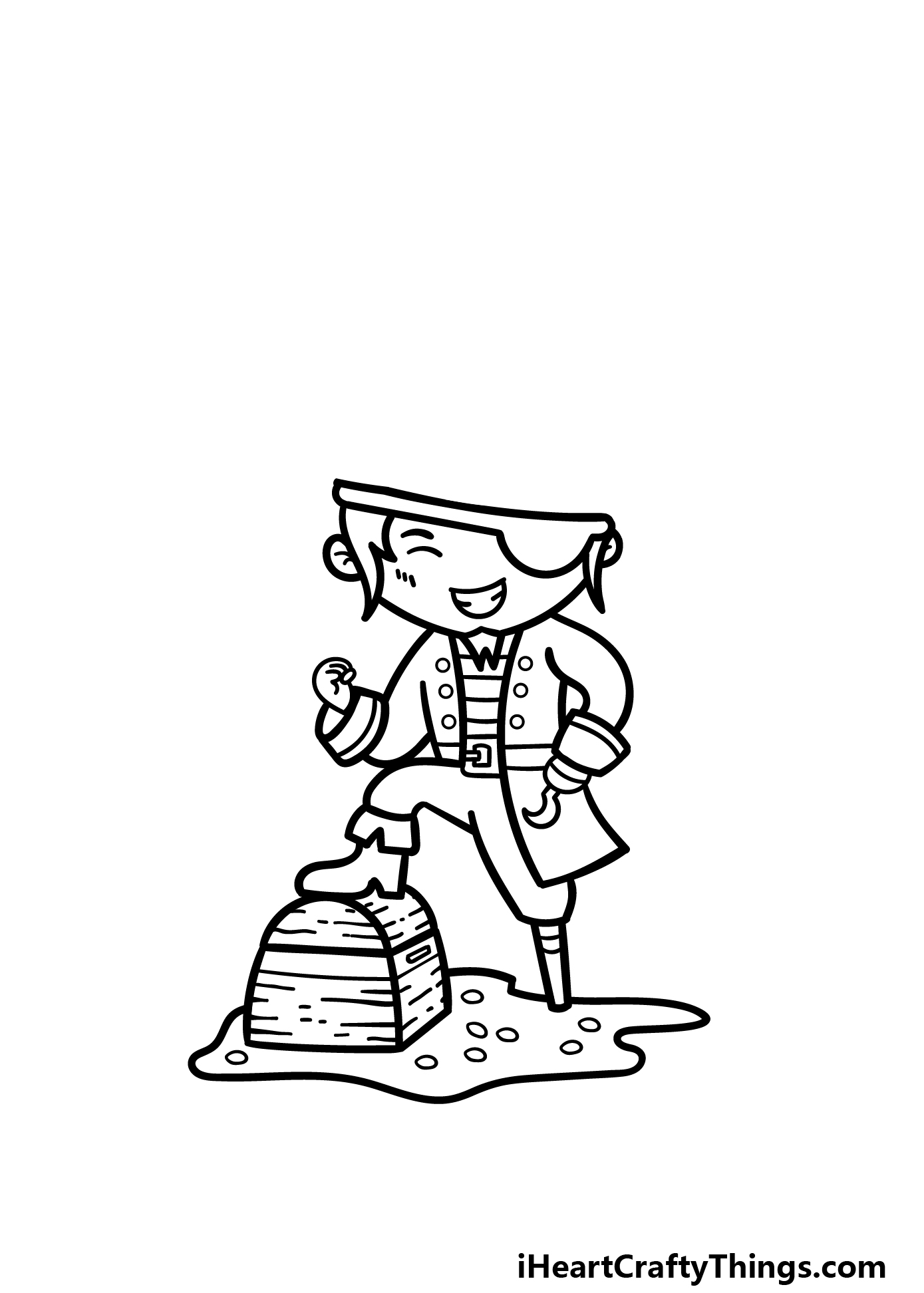 how to draw a cartoon pirate step 6