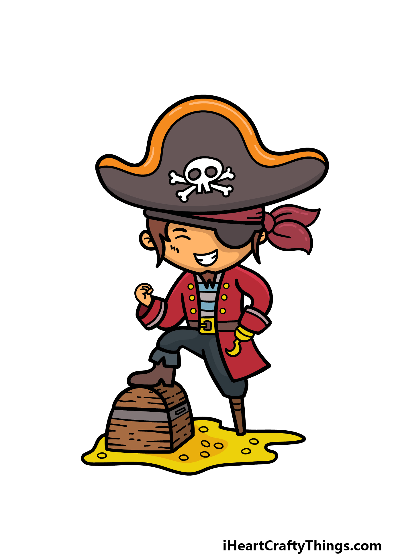 how to draw a cartoon pirate step 9