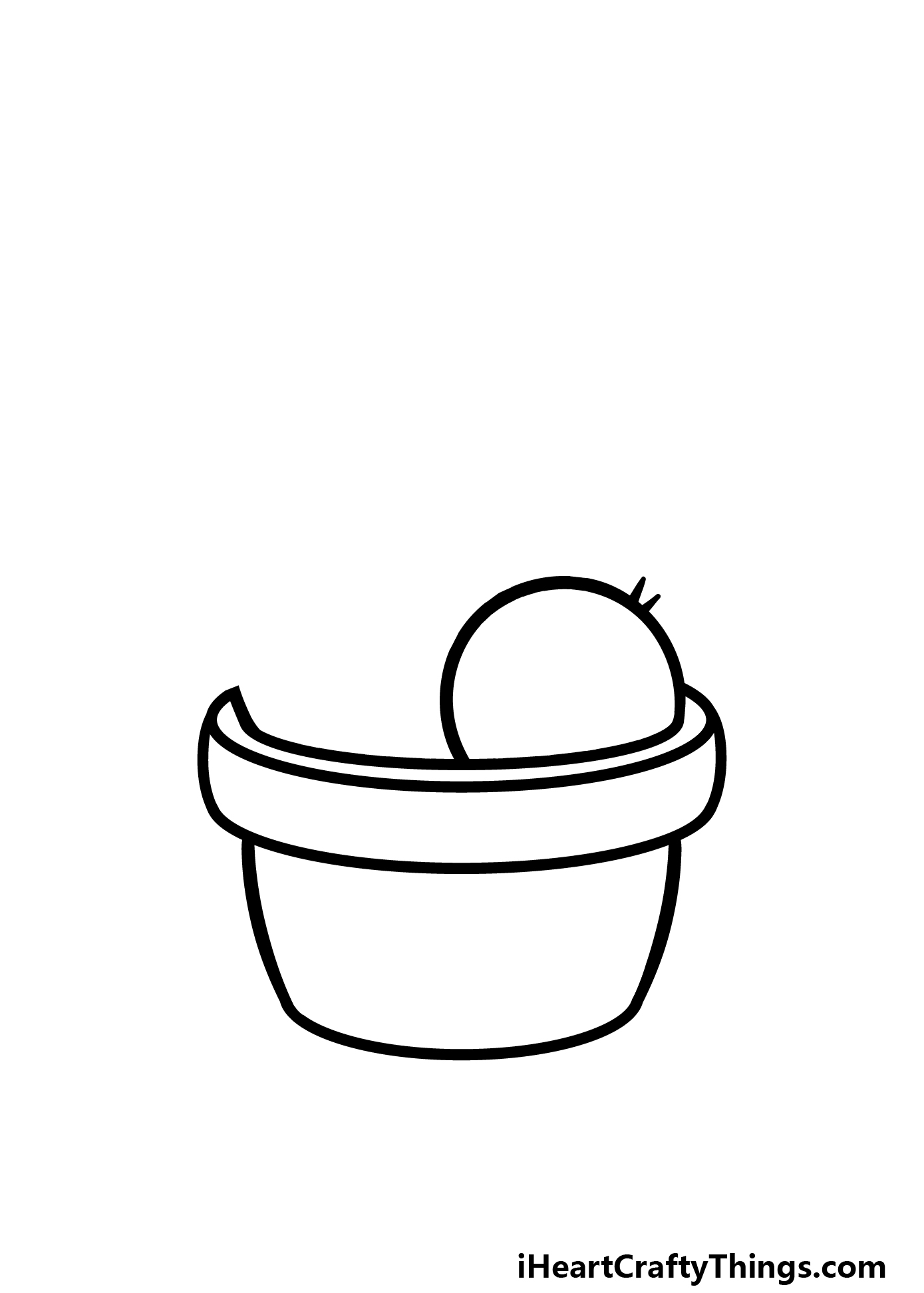 how to draw a cartoon plant step 2