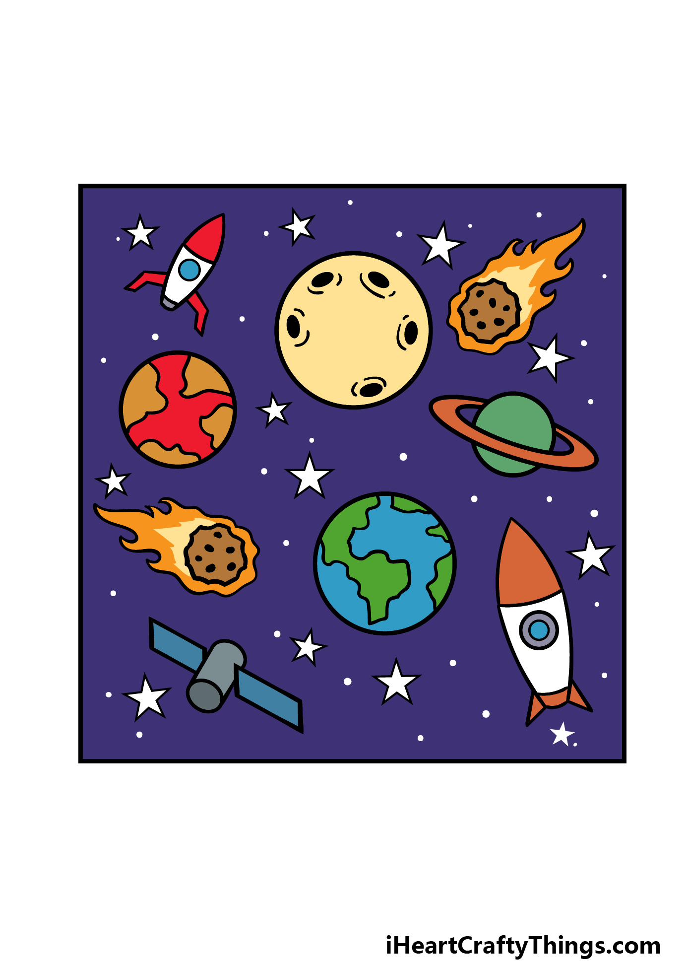 how to draw a cartoon space step 8