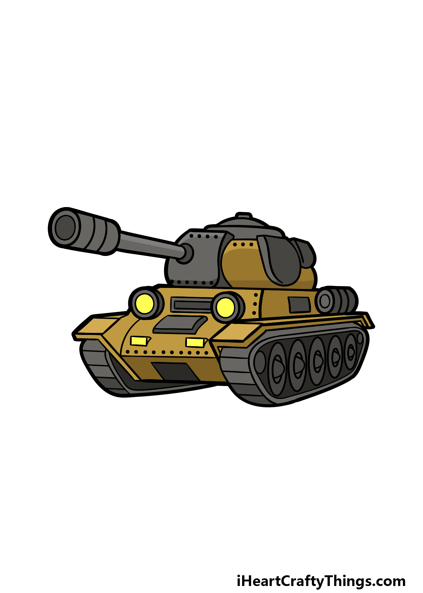 how to draw a cartoon tank step 8