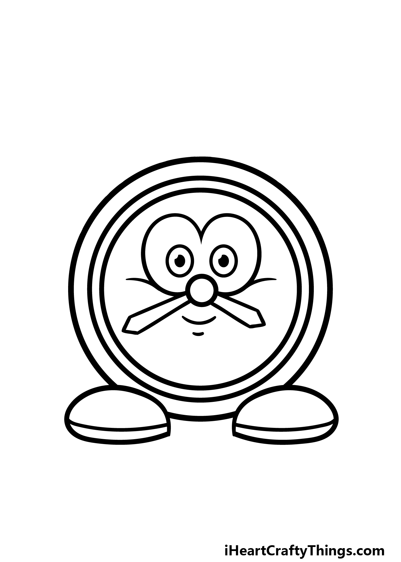 how to draw a cartoon clock step 5