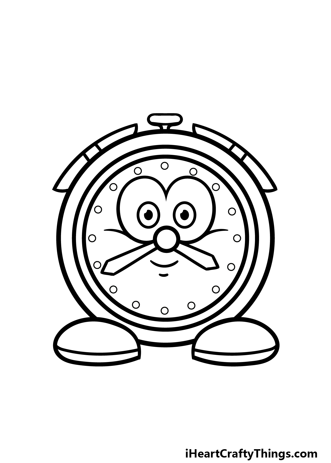 how to draw a cartoon clock step 6