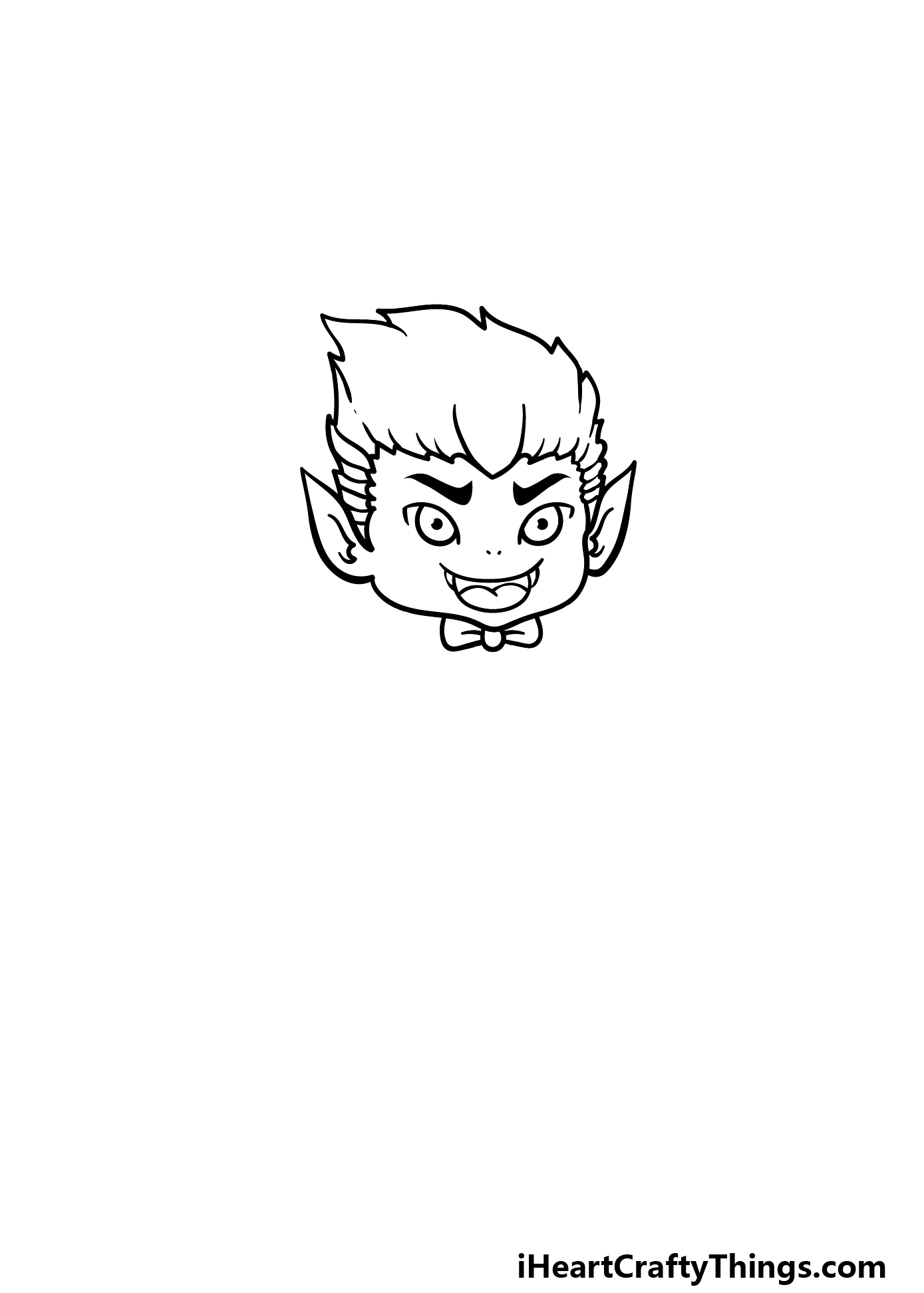 how to draw a cartoon Dracula step 3