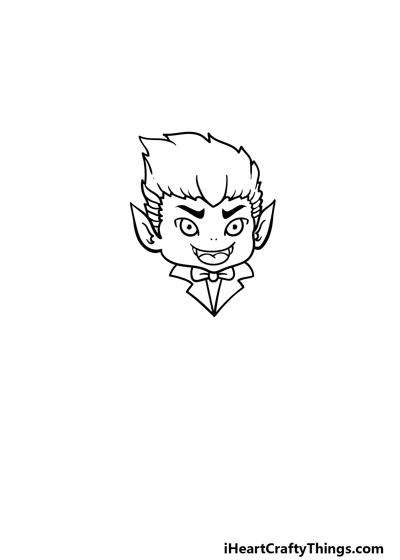 how to draw a cartoon Dracula step 4