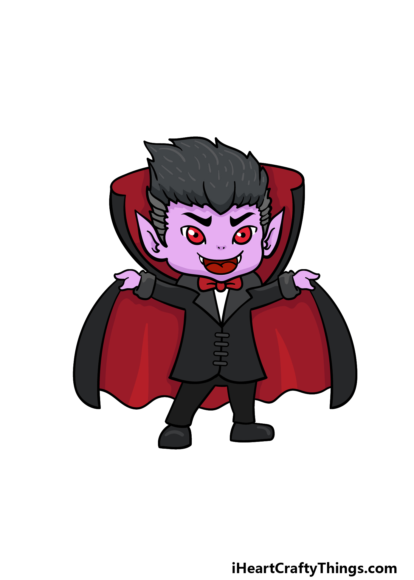 how to draw a cartoon Dracula step 9