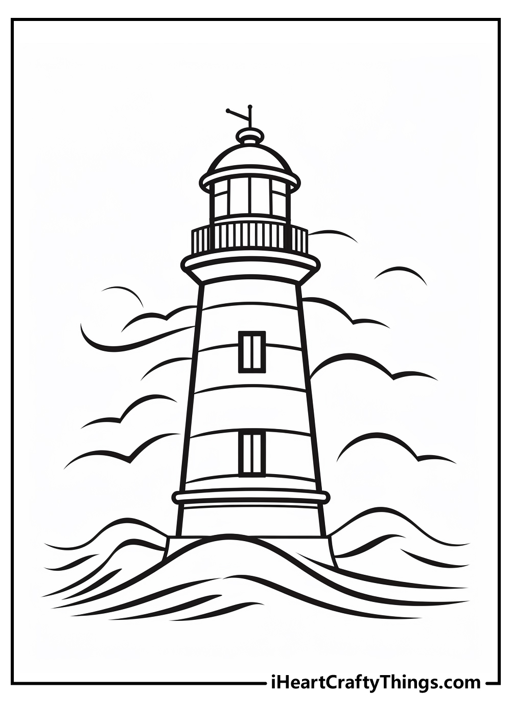 lighthouse coloring printable for adults
