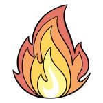 how to draw a cartoon flame image