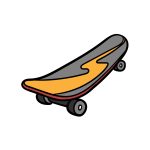 how to draw a cartoon skateboard image