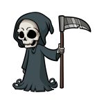 how to draw a cartoon Grim Reaper image