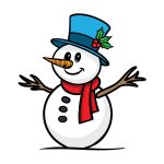 how to draw a cartoon snowman image