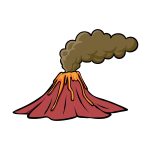 how to draw a cartoon volcano image