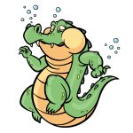 how to draw a cartoon crocodile image