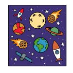 how to draw a cartoon space