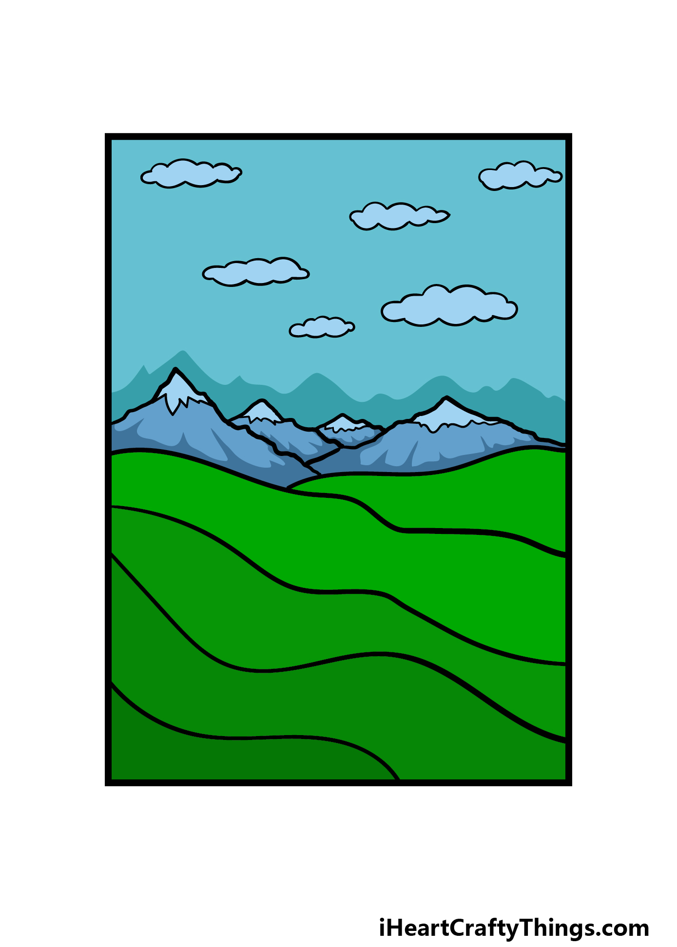 how to draw a cartoon background step 6