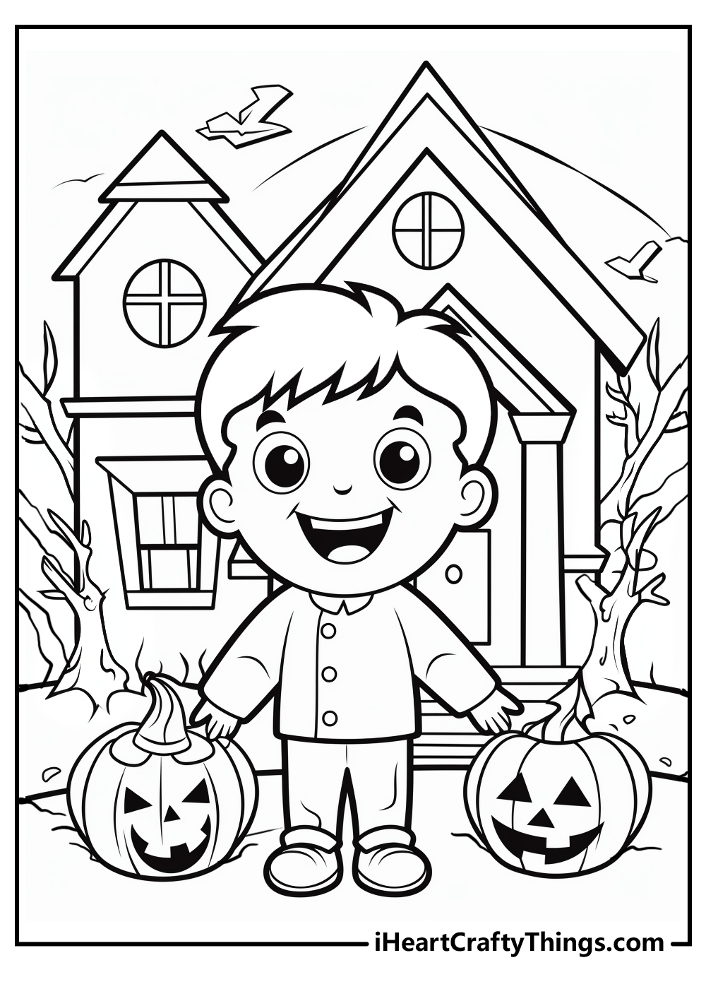trick or treat coloring printable