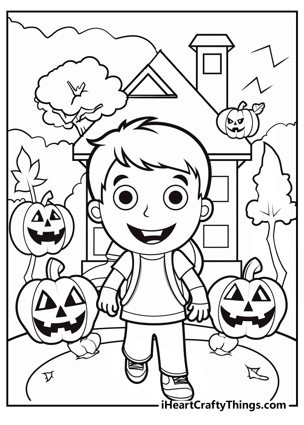 original trick or treat coloring printable
