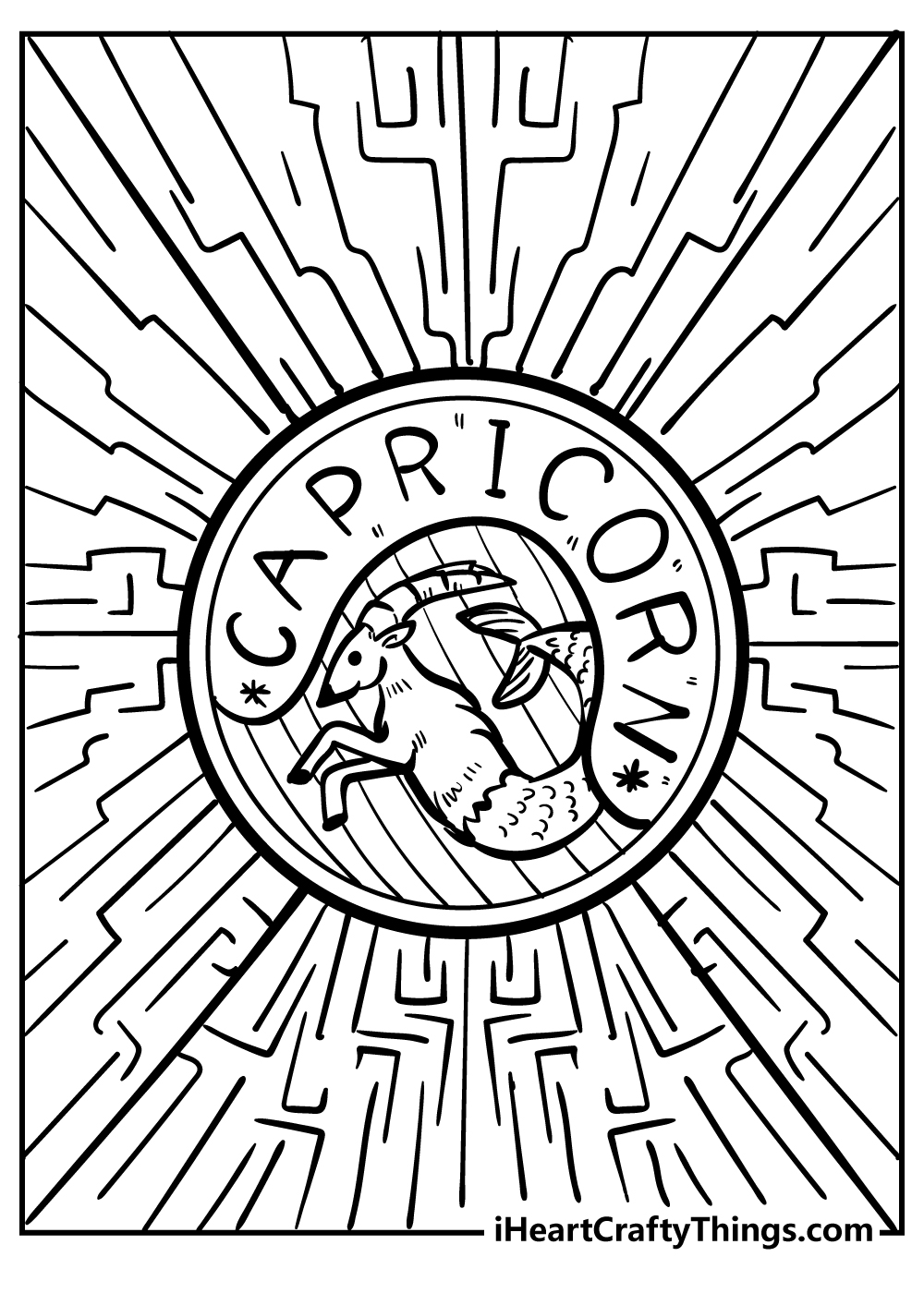 Zodiac Sign Coloring Original Sheet for children free download
