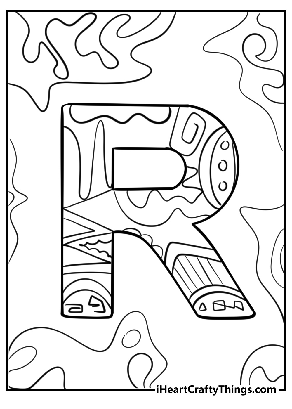 Abstract letter r printable