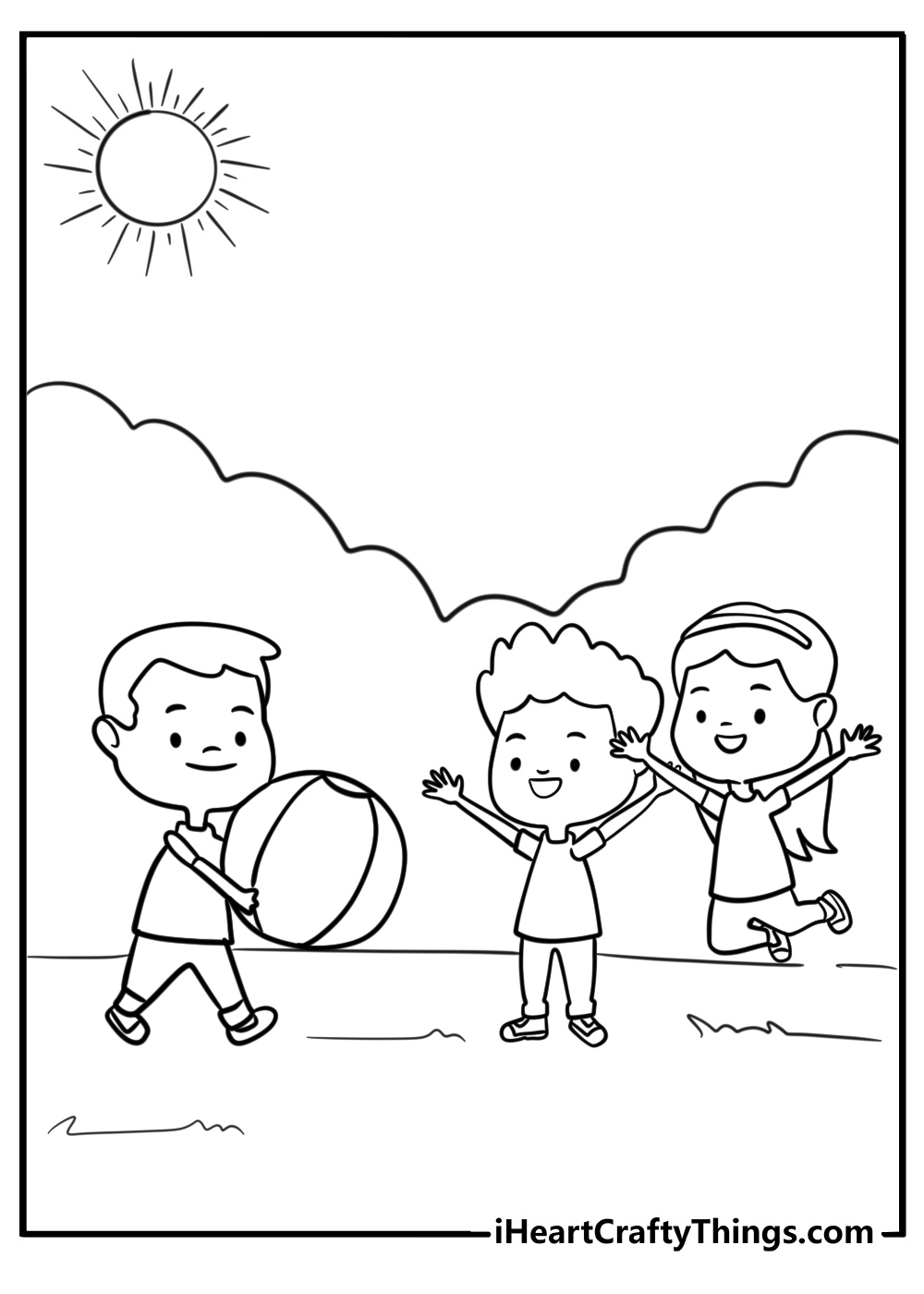 Happy kids playing in a park