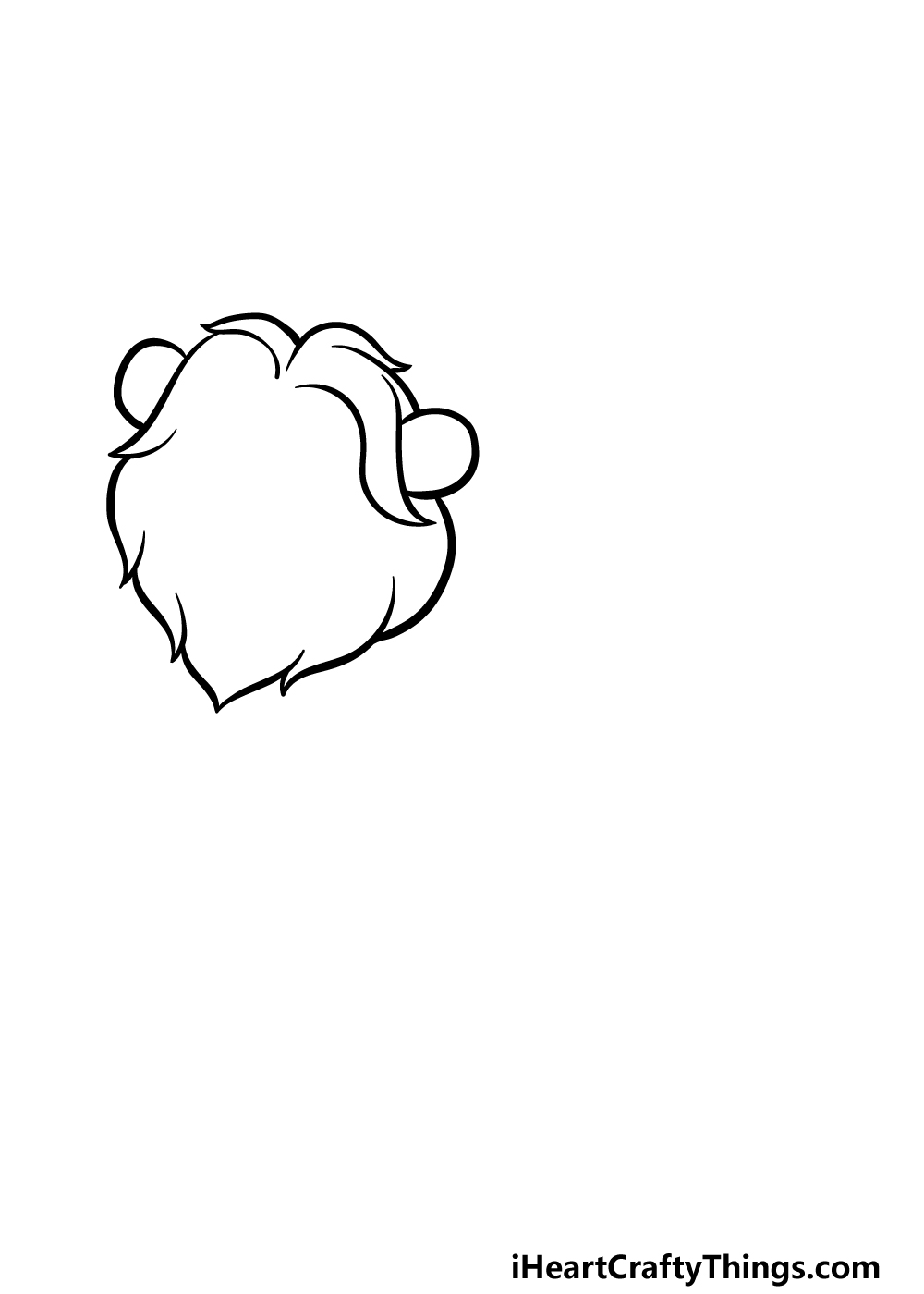 how to draw a cartoon lion step 1