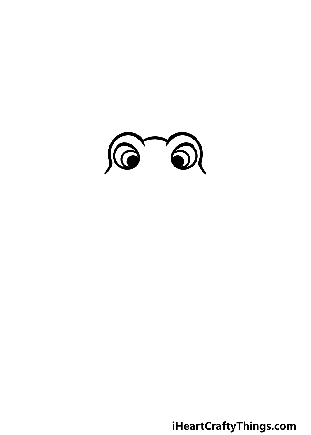 how to draw a cartoon frog step 1