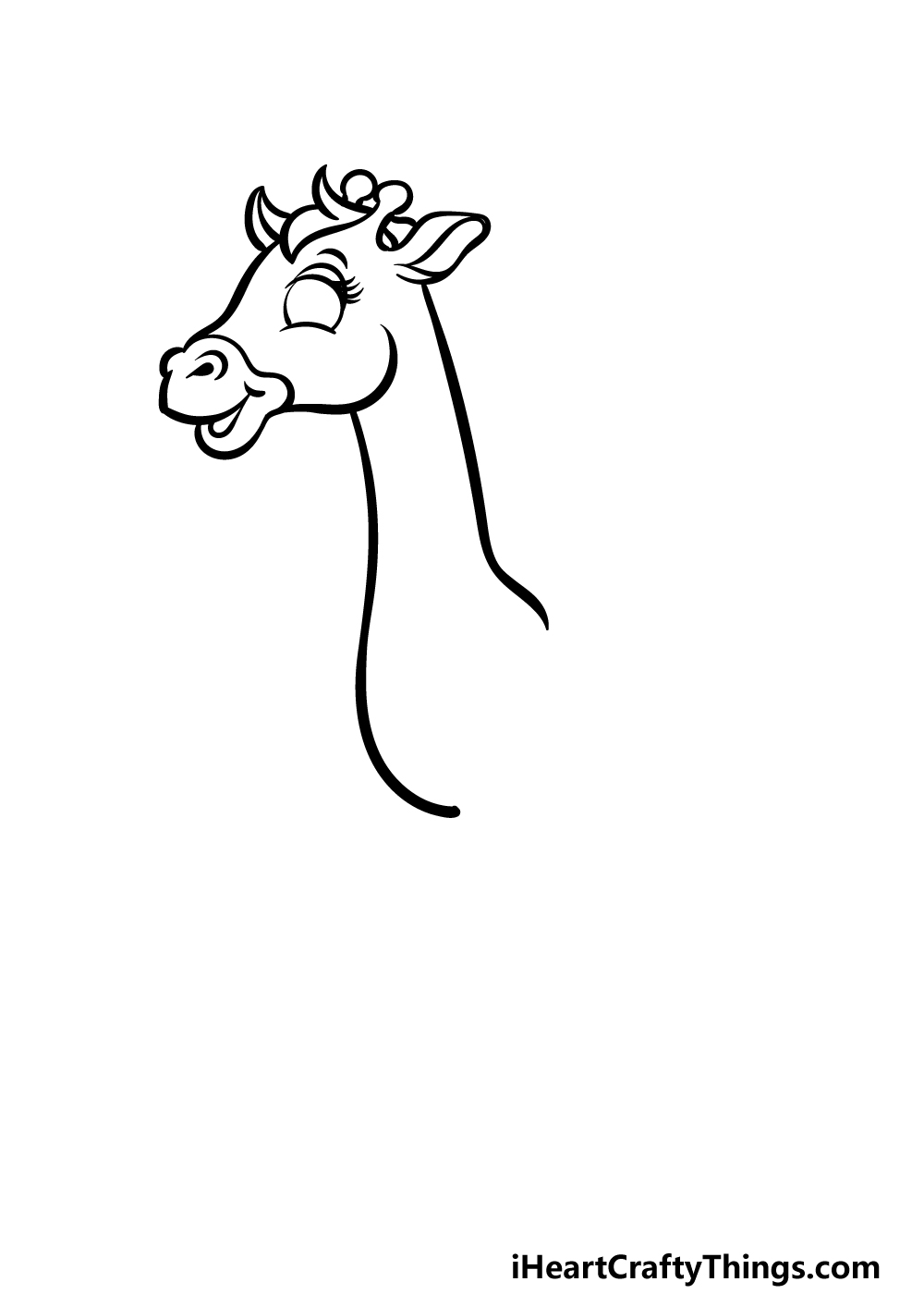 how to draw a cartoon giraffe step 1