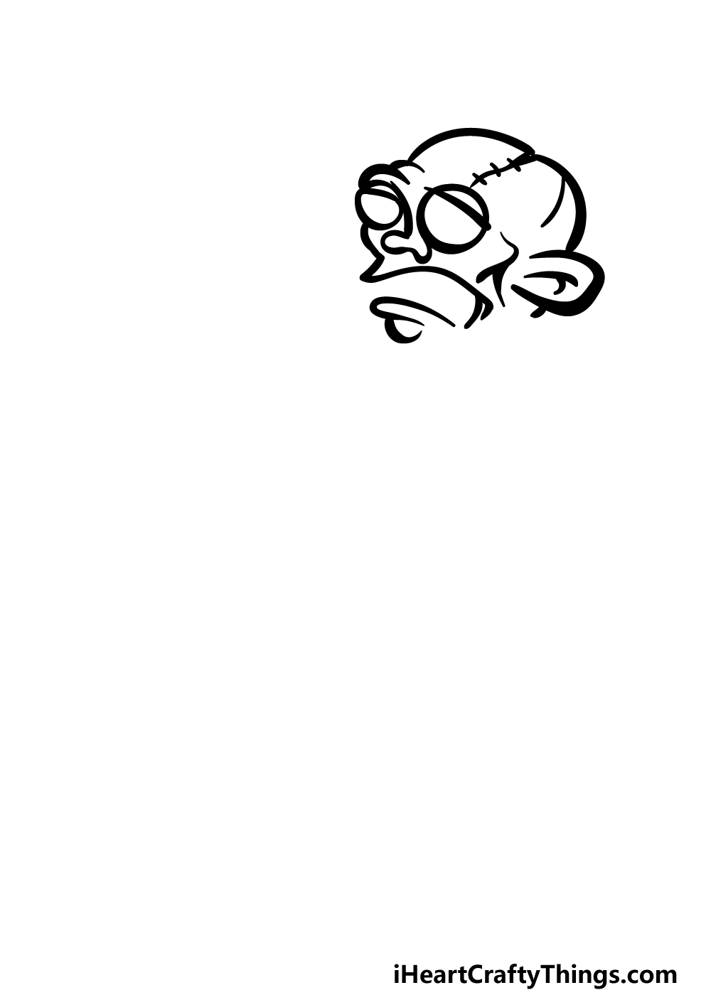 how to draw a cartoon zombie step 1