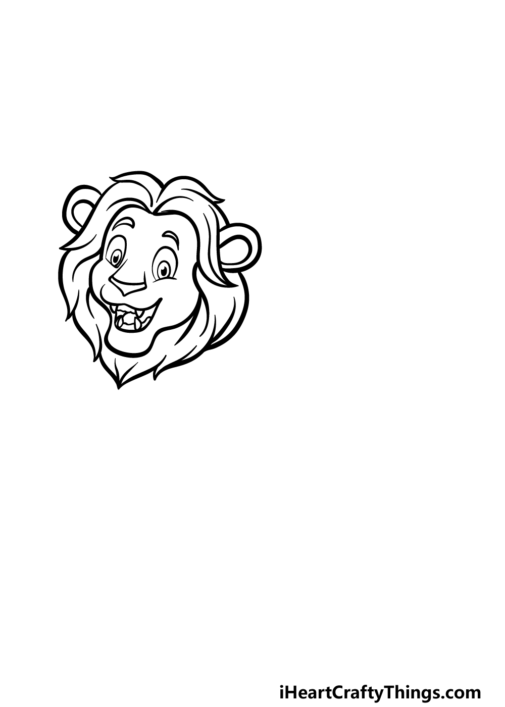 how to draw a cartoon lion step 2