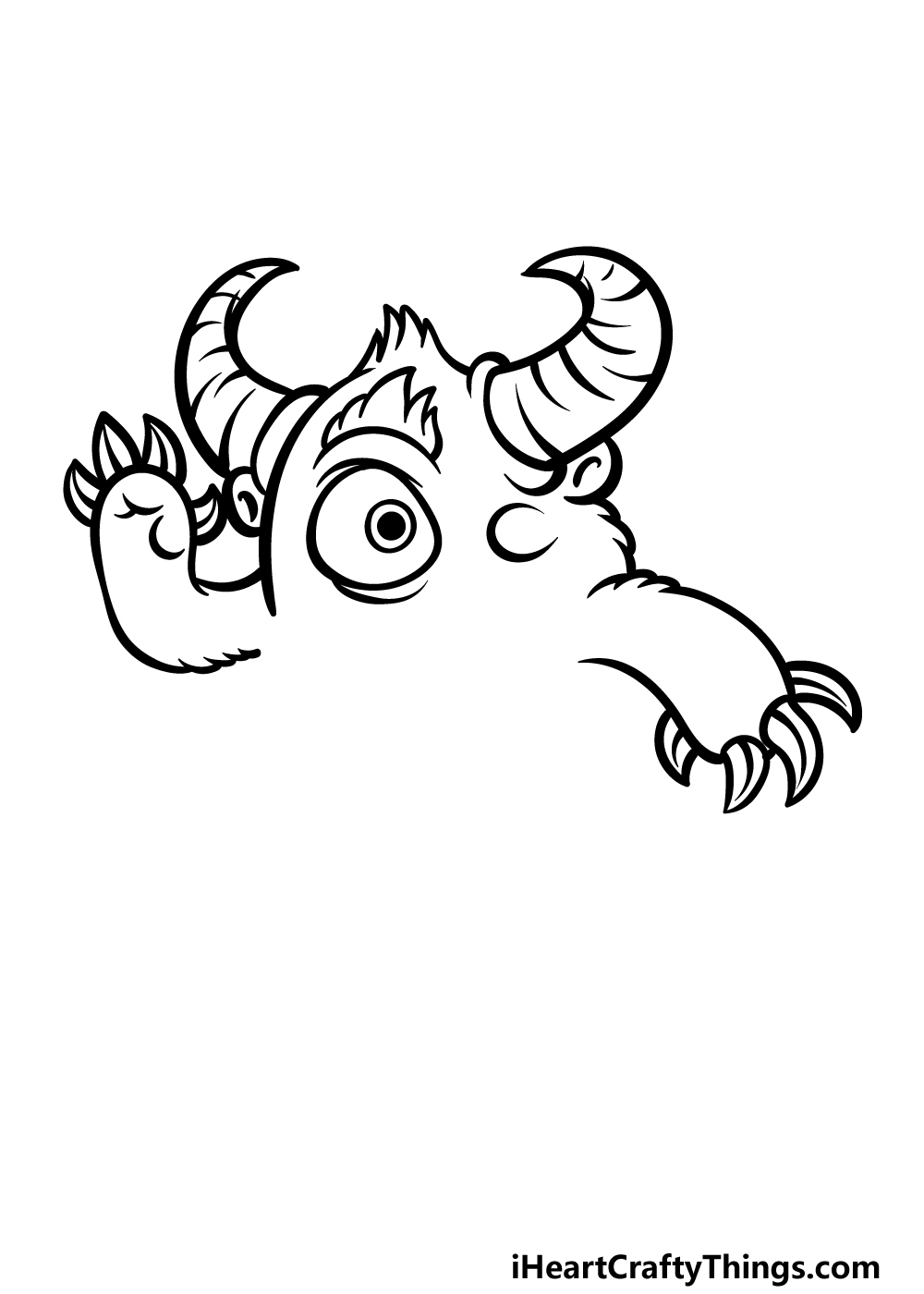 how to draw cartoon monster step 2