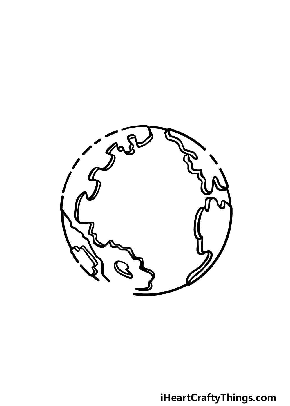 how to draw a cartoon earth step 2