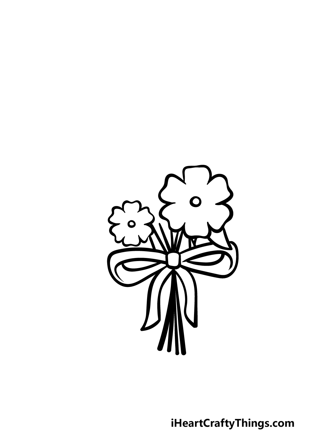 how to draw cartoon flowers step 2