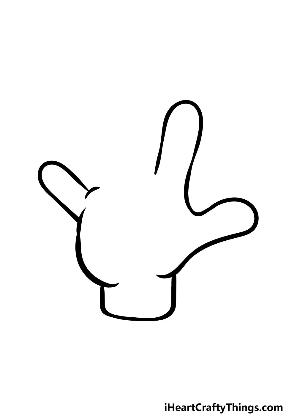 how to draw a cartoon hand step 2