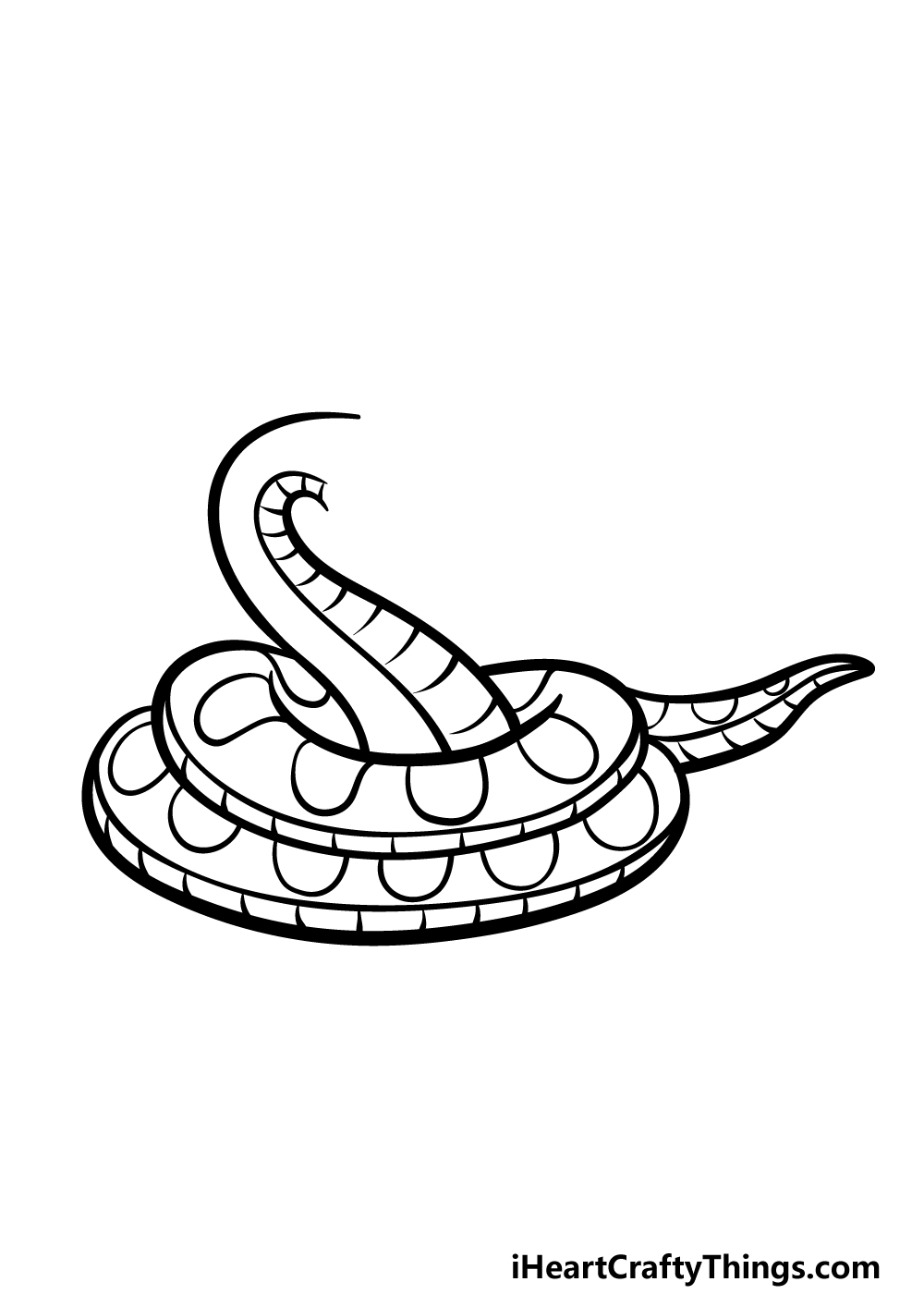how to draw a cartoon snake step 3