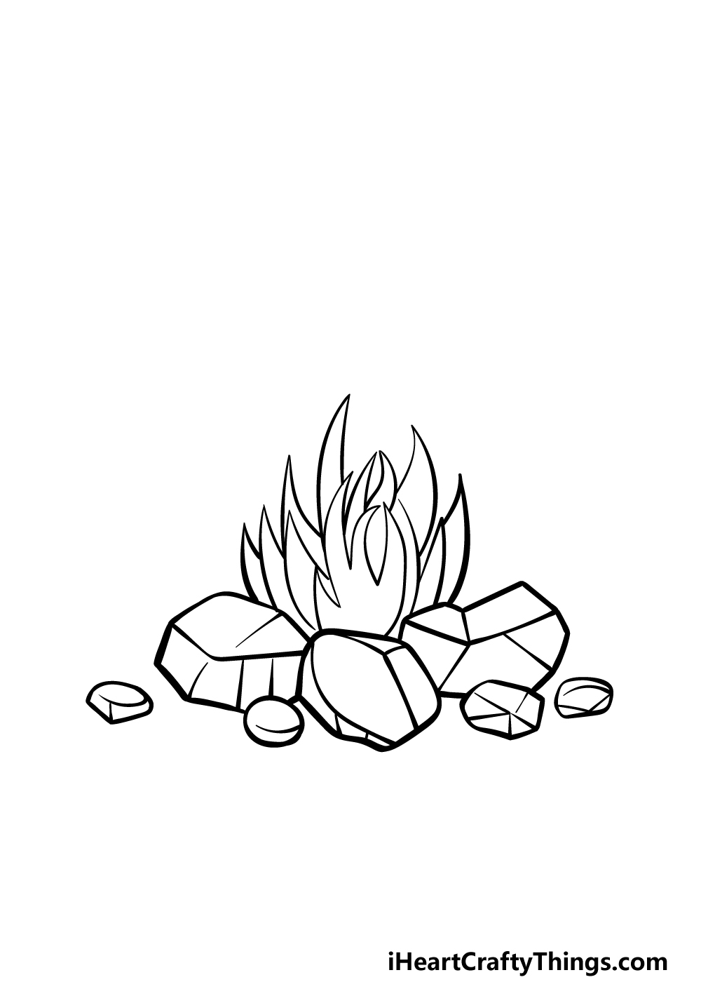 how to draw a cartoon fire step 3