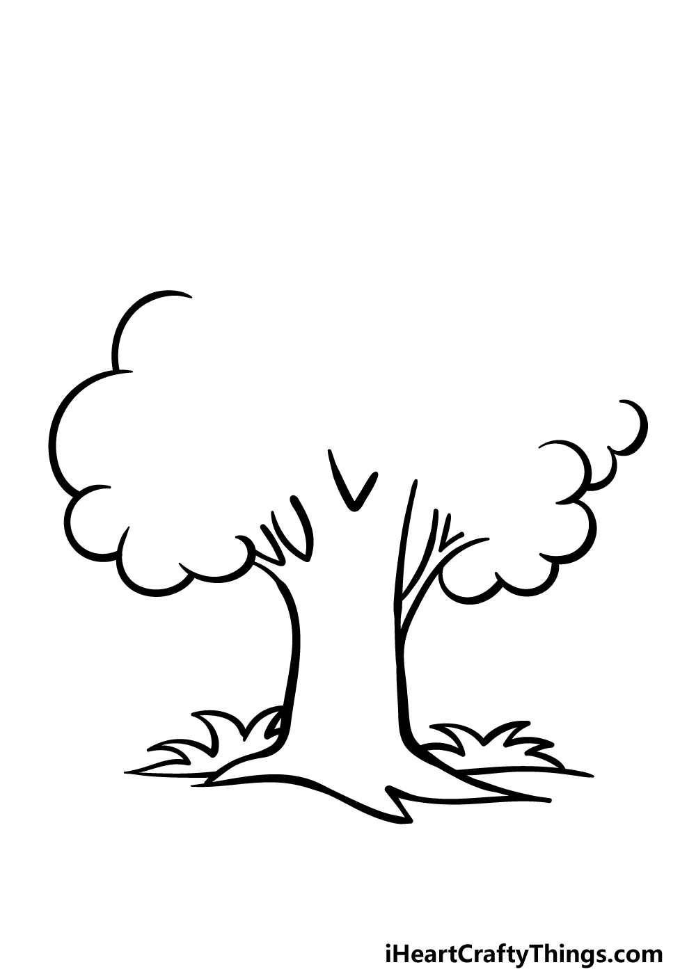 how to draw a cartoon tree step 3