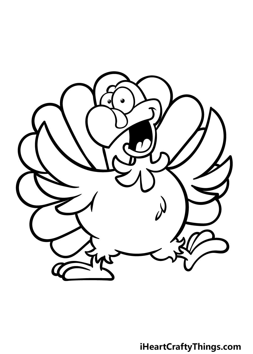 how to draw a cartoon turkey step 4