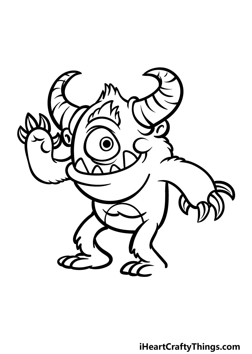 how to draw cartoon monster step 4