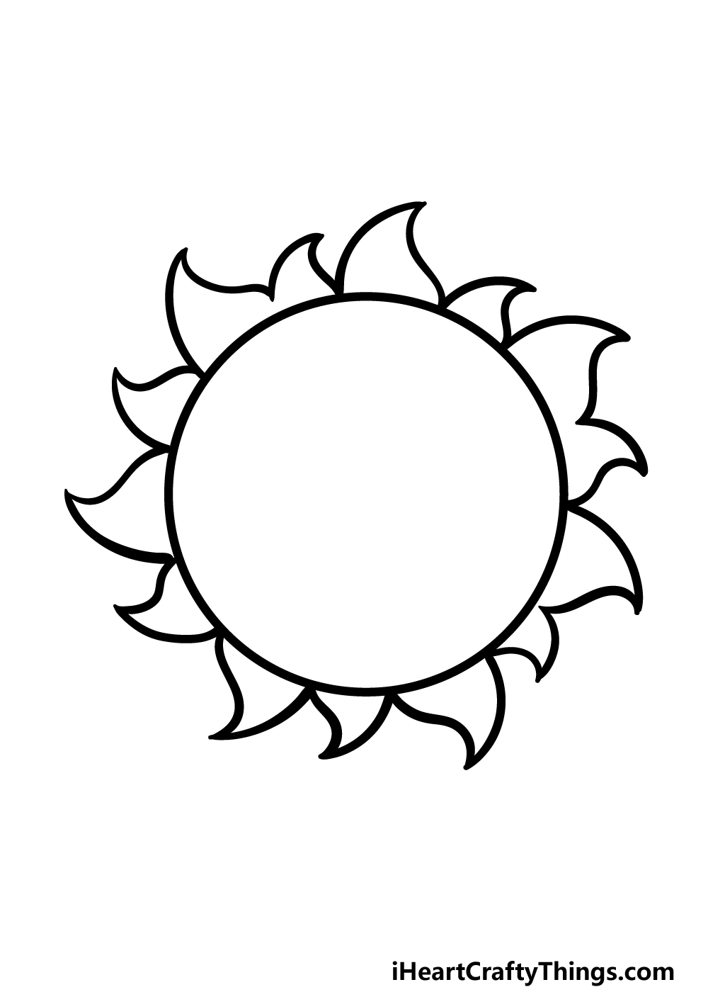 how to draw a cartoon sun step 4